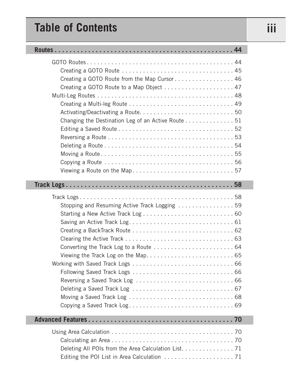 Table of contents iii | Magellan eXplorist 500 User Manual | Page 5 / 119