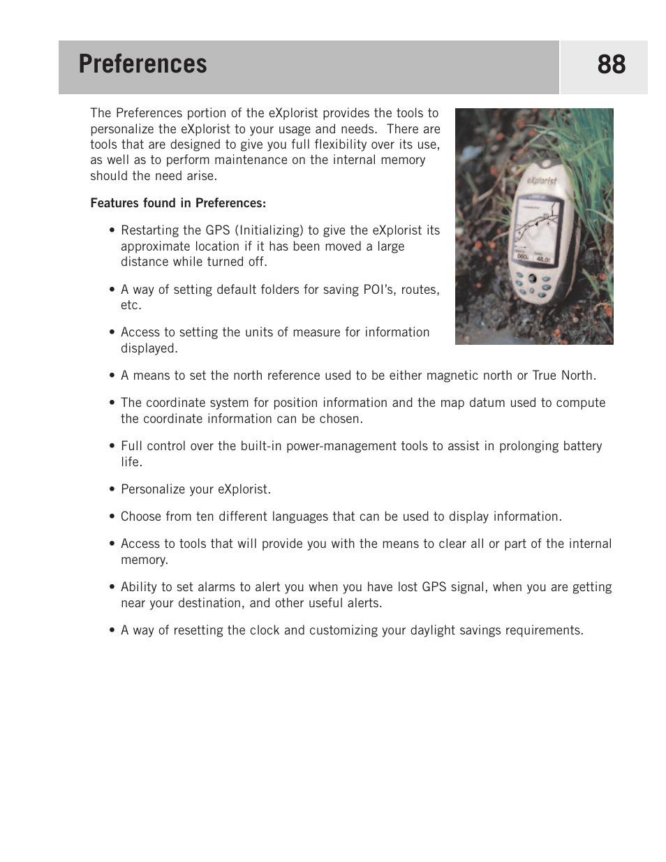 Preferences | Magellan eXplorist 500 User Manual | Page 95 / 119