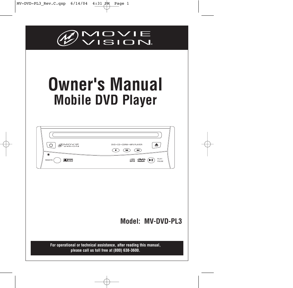 Magnadyne MV-DVD-PL3 User Manual | 24 pages