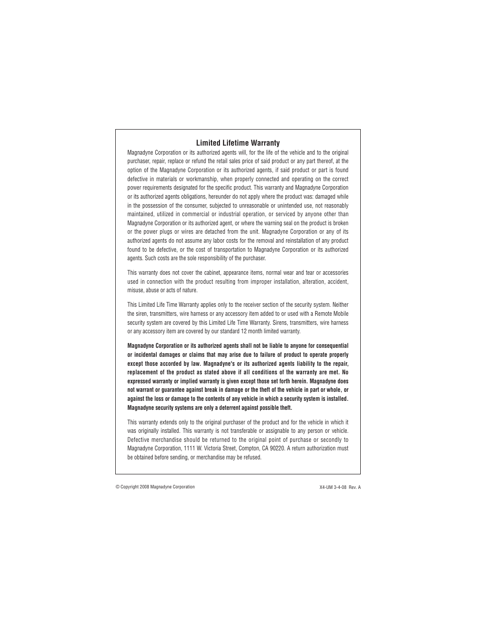 Magnadyne Extreme Series X4 User Manual | Page 16 / 16