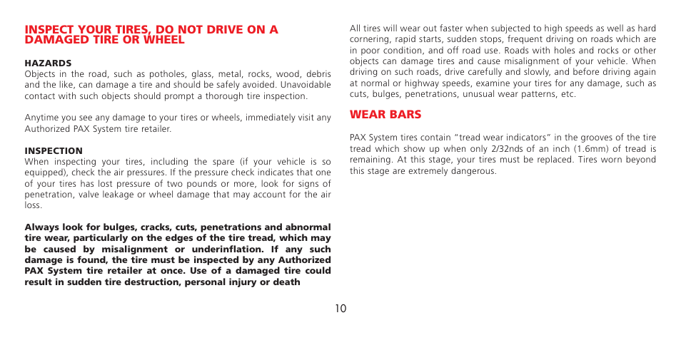 Michelin LIGHT TRUCK TIRE User Manual | Page 10 / 16