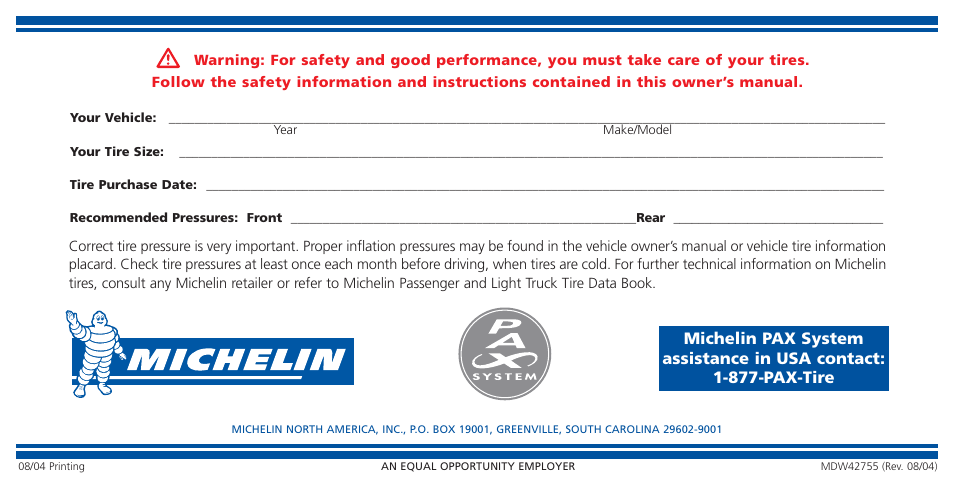 Michelin LIGHT TRUCK TIRE User Manual | Page 16 / 16