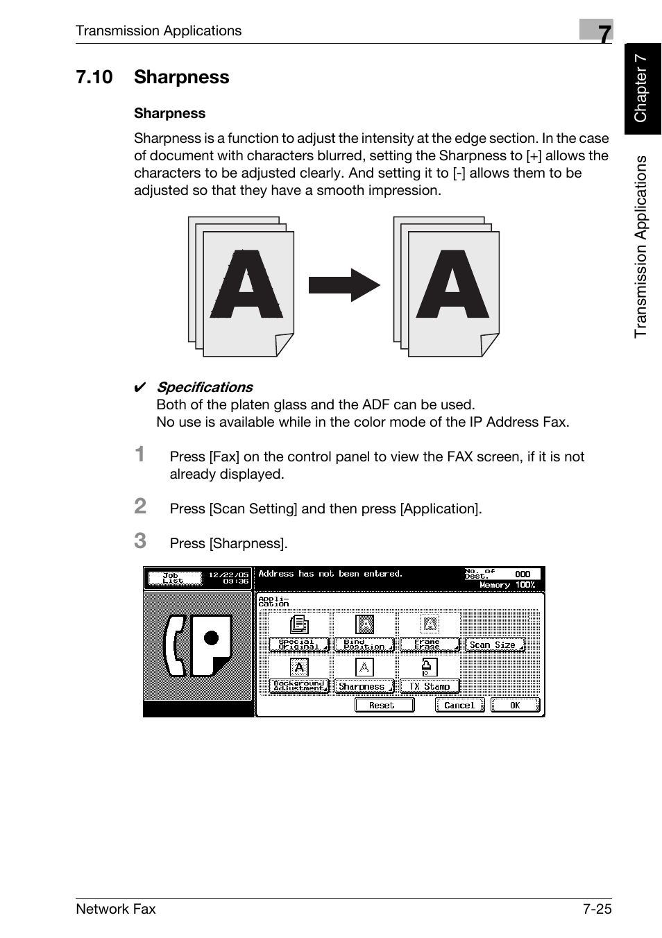 10 sharpness, Sharpness, Sharpness -25 | Konica Minolta bizhub C300 User Manual | Page 142 / 342
