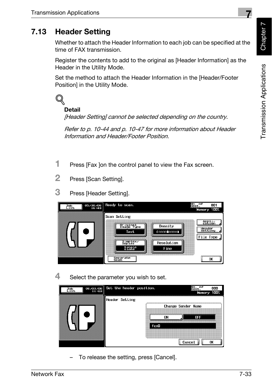 13 header setting, Header setting -33 | Konica Minolta bizhub C300 User Manual | Page 150 / 342