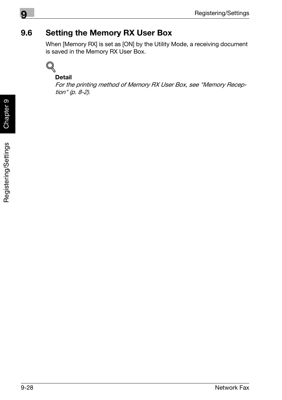 6 setting the memory rx user box, Setting the memory rx user box -28 | Konica Minolta bizhub C300 User Manual | Page 187 / 342