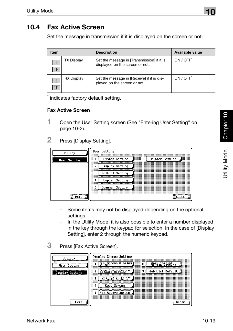 4 fax active screen, Fax active screen, Fax active screen -19 | Konica Minolta bizhub C300 User Manual | Page 206 / 342