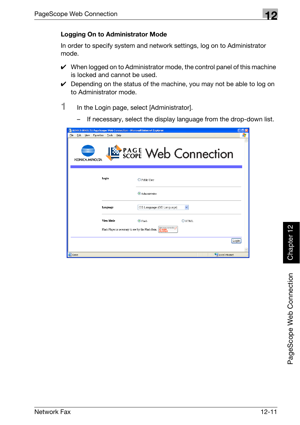 Logging on to administrator mode | Konica Minolta bizhub C300 User Manual | Page 298 / 342