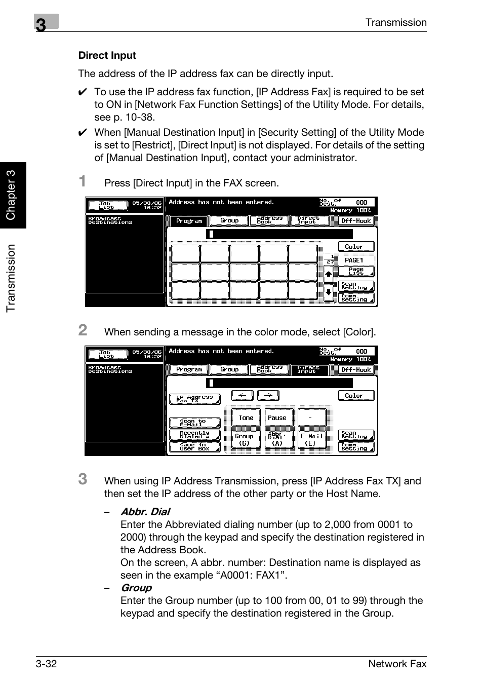 Direct input | Konica Minolta bizhub C300 User Manual | Page 71 / 342