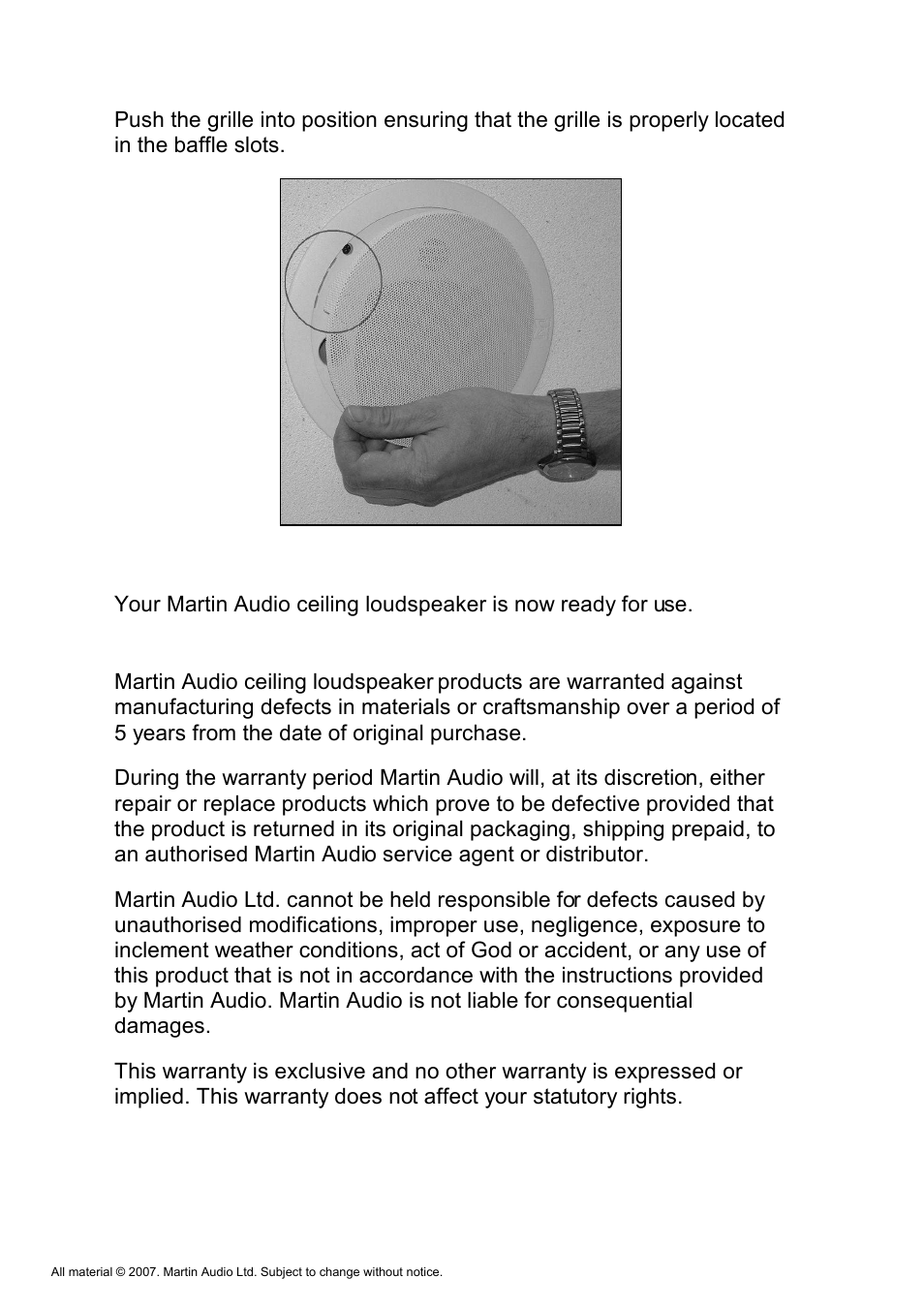 Warranty | Martin Audio C8.1T User Manual | Page 10 / 10