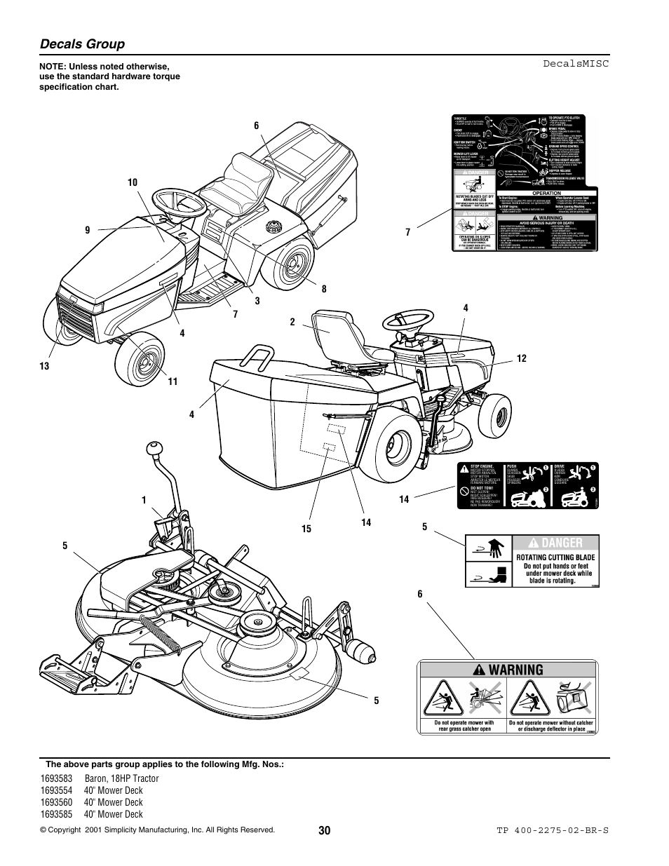 Decals group | Massey Ferguson L&G BARON 1693583 User Manual | Page 32 / 54