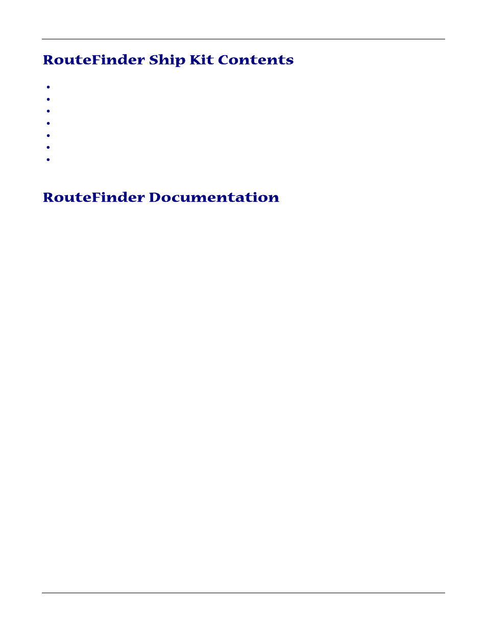 Routefinder ship kit contents, Routefinder documentation | Multitech ROUTEFINDER RF830-AP User Manual | Page 6 / 94