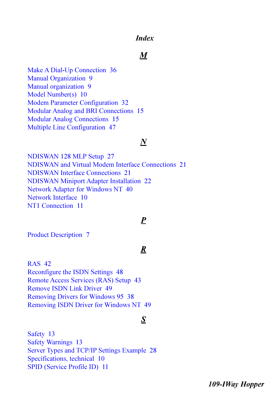 Multitech IWAY MT128ISA-SV User Manual | Page 109 / 117