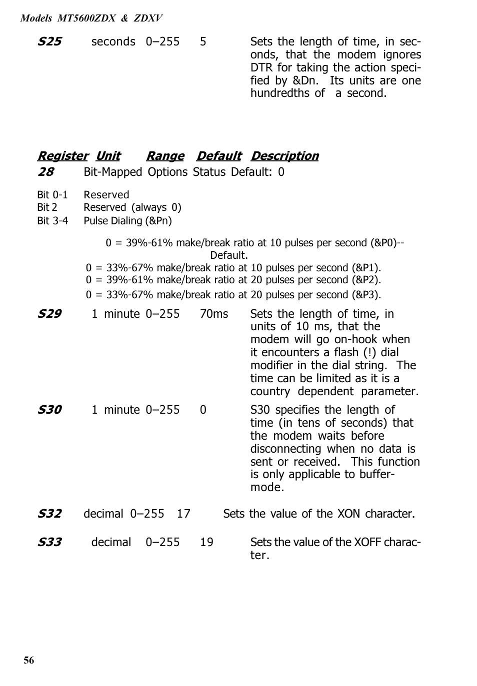 Multitech V.90/K56FLEX MT5600ZDXV User Manual | Page 56 / 98