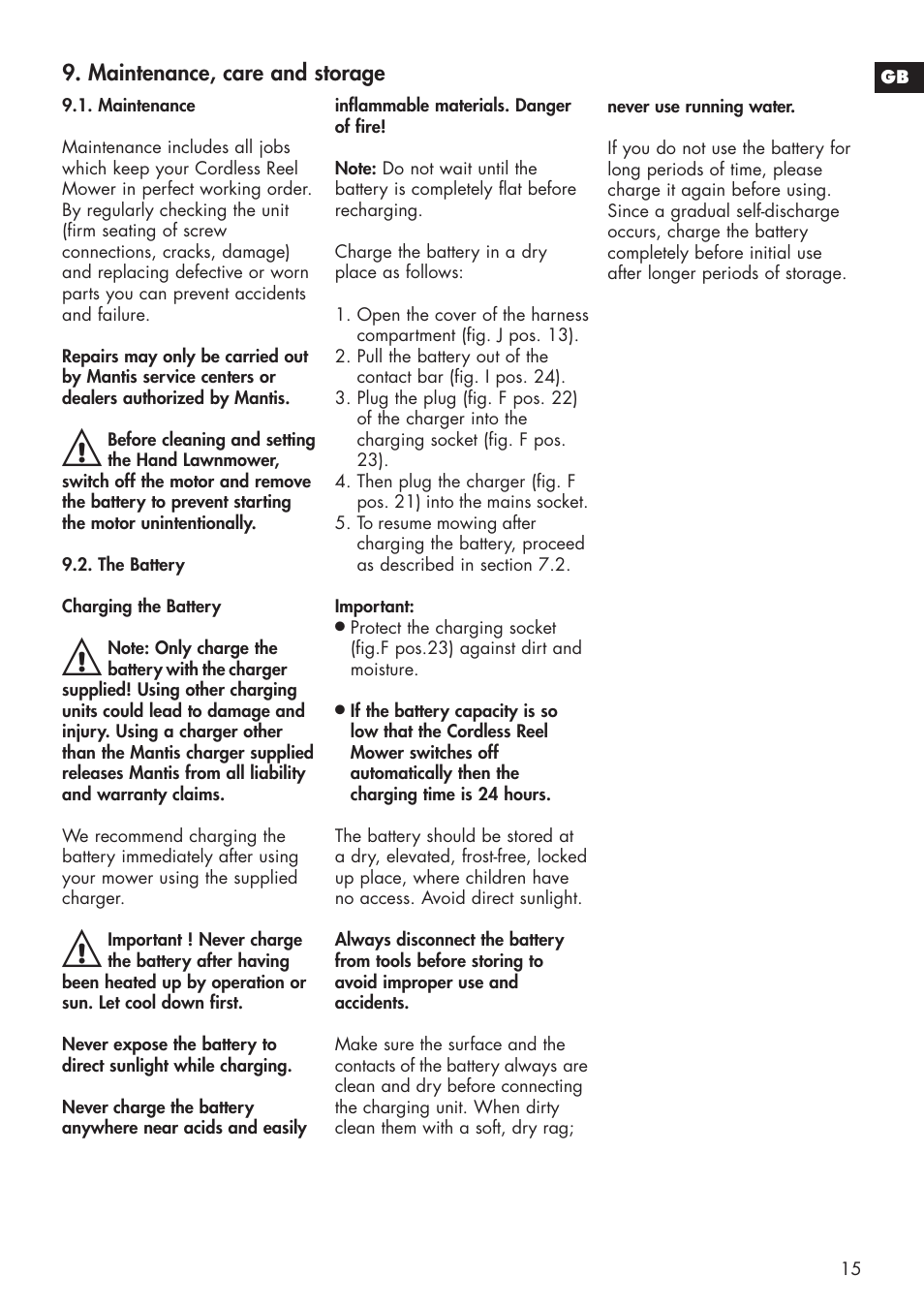 Mantis 811103 User Manual | Page 15 / 41