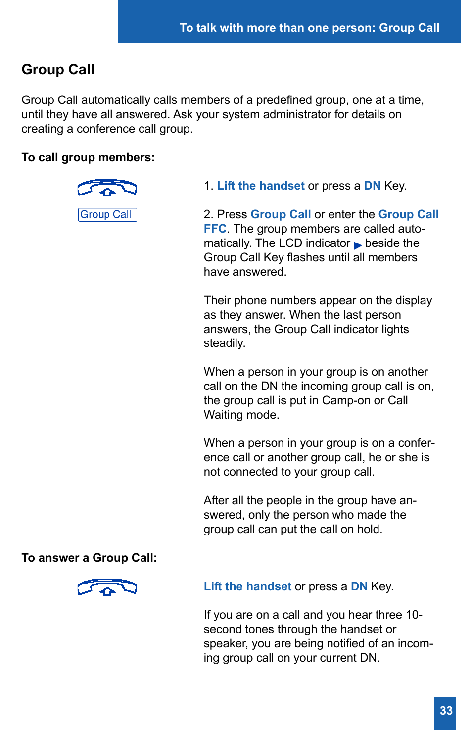 Group call | Meridian America M2008HF User Manual | Page 39 / 52