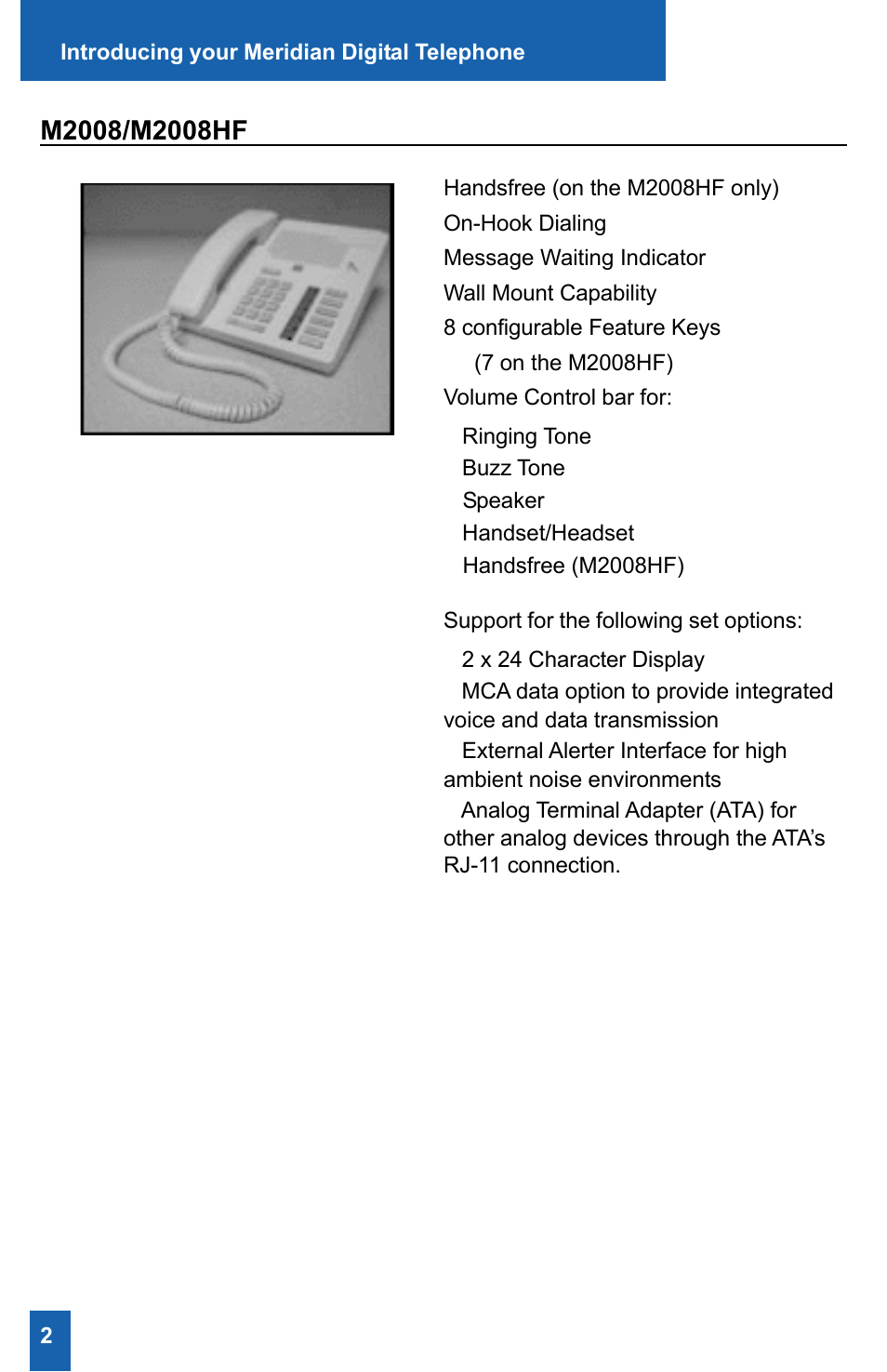 Meridian America M2008HF User Manual | Page 8 / 52