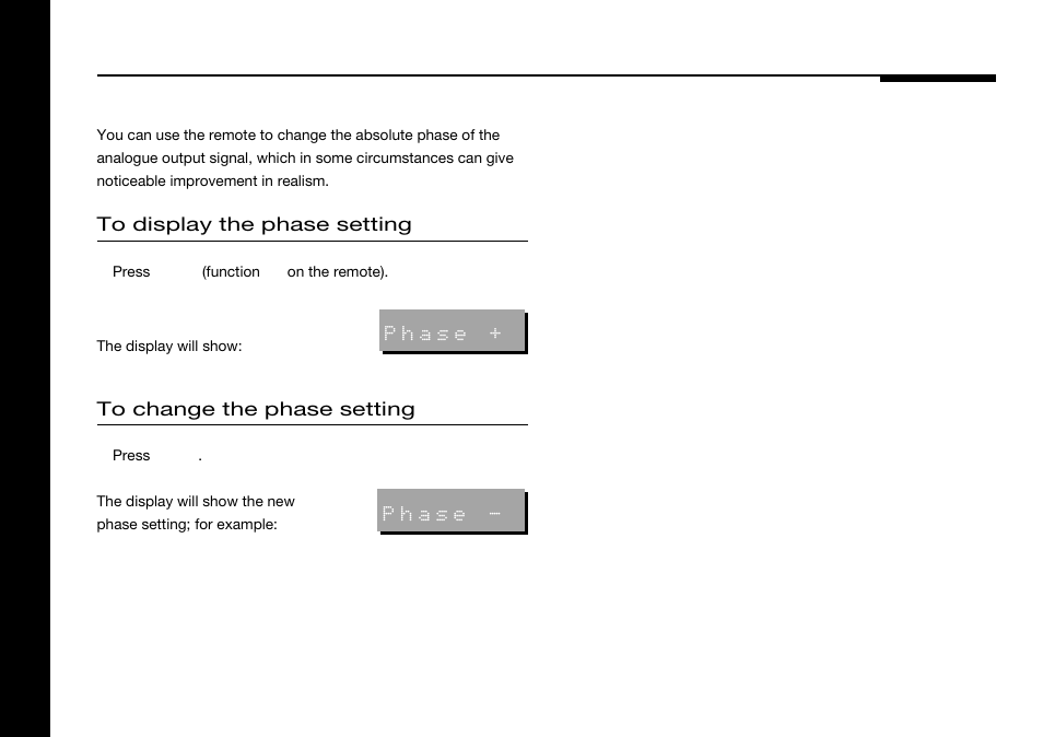 Changing the absolute phase, Absolute phase, Changing | Reviewing | Meridian America 588 User Manual | Page 21 / 41