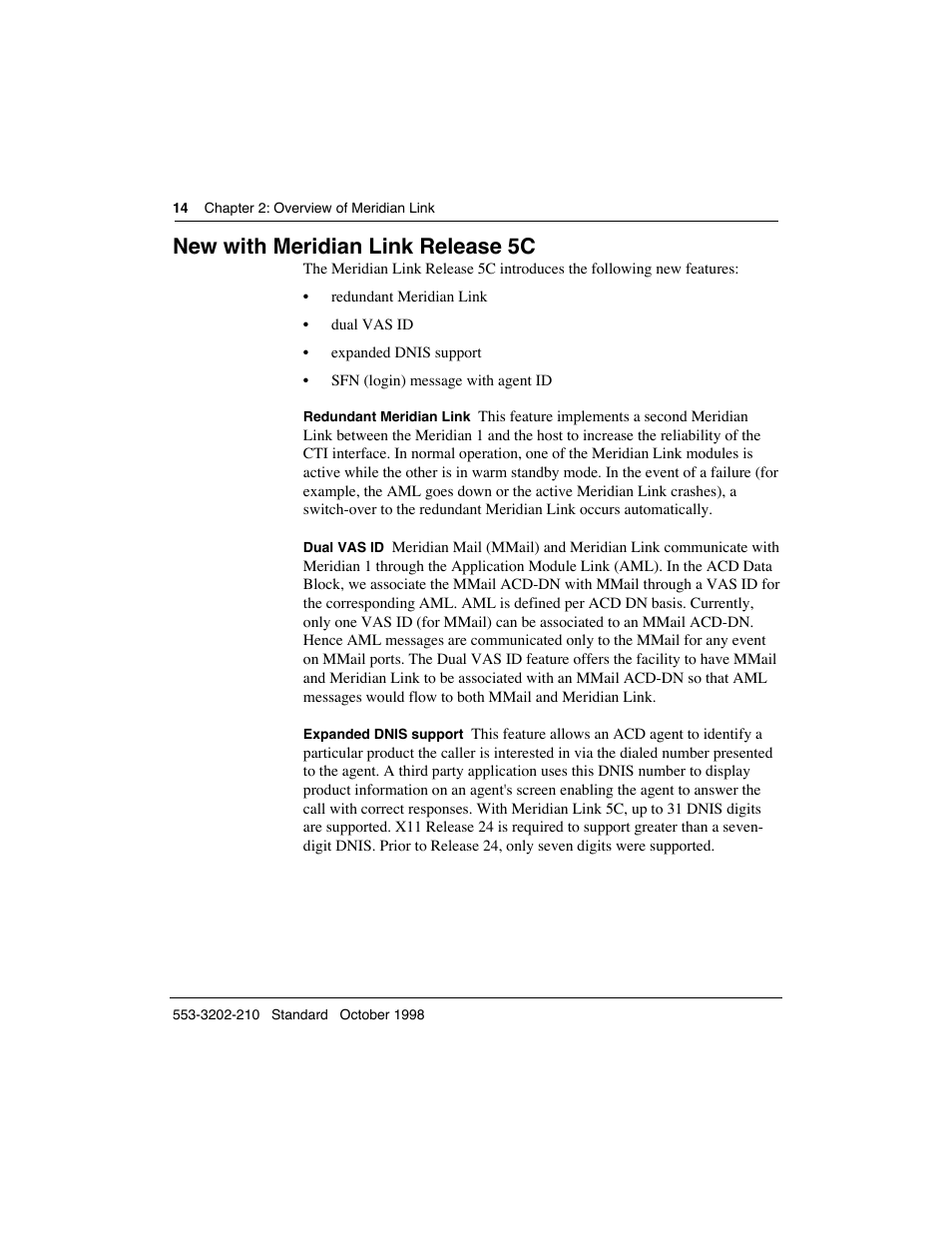 New with meridian link release 5c | Meridian America Link/Customer Controlled Routing User Manual | Page 32 / 595