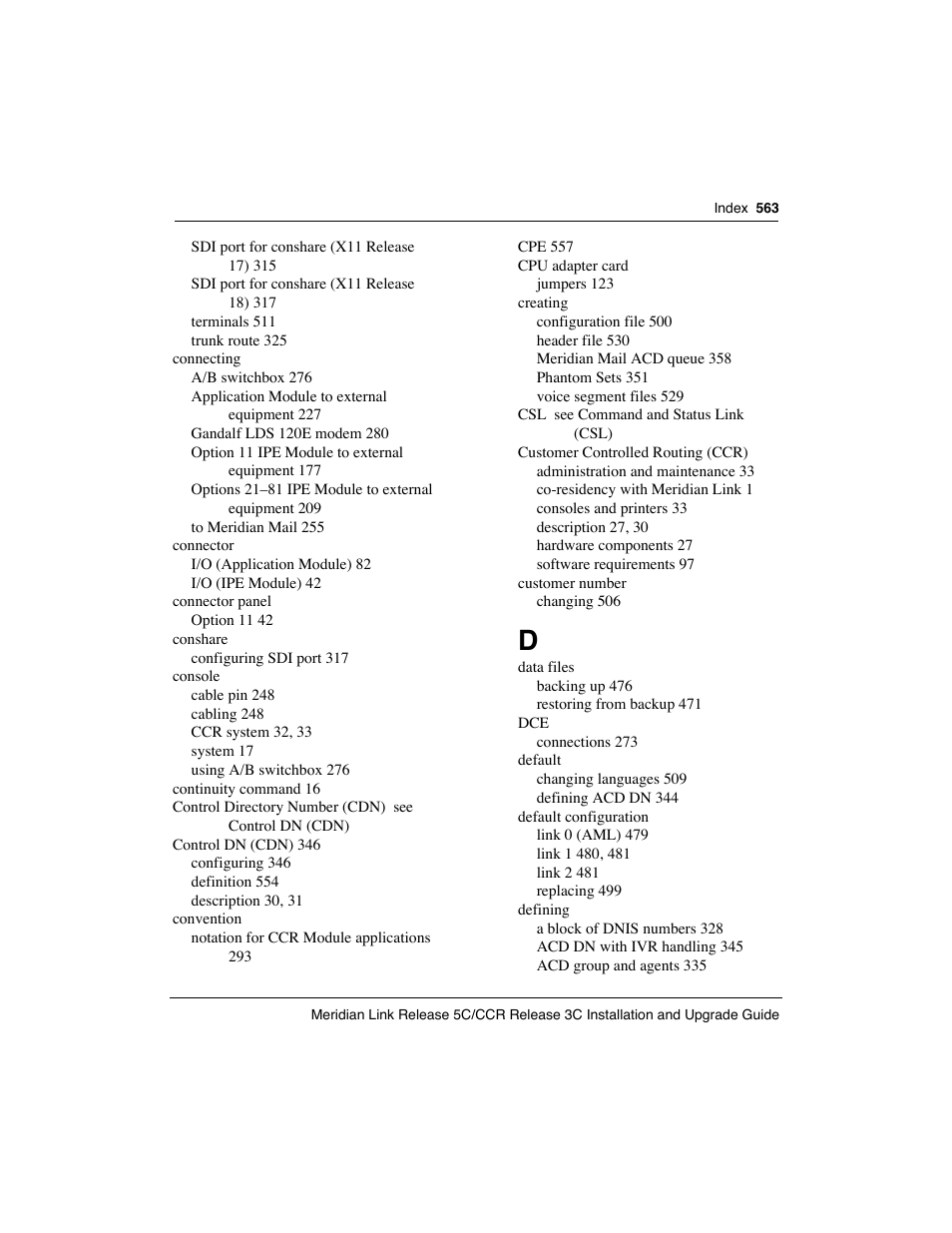 Meridian America Link/Customer Controlled Routing User Manual | Page 581 / 595