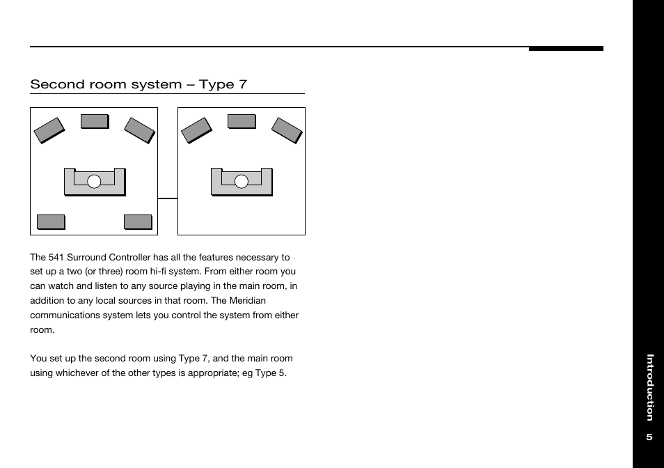 Second room system, Second room system – type 7 | Meridian America 541 User Manual | Page 11 / 72