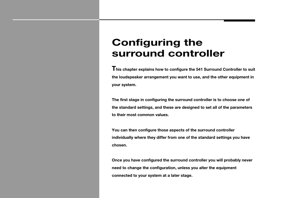 Configuring the surround controller | Meridian America 541 User Manual | Page 41 / 72