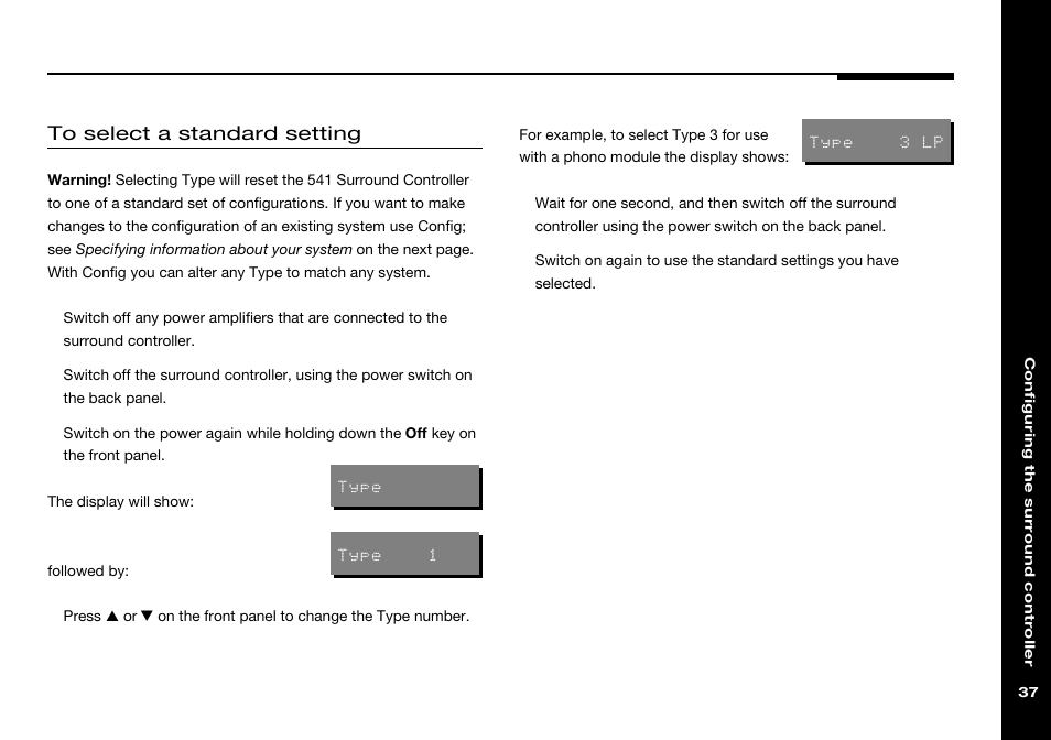 Choosing | Meridian America 541 User Manual | Page 43 / 72