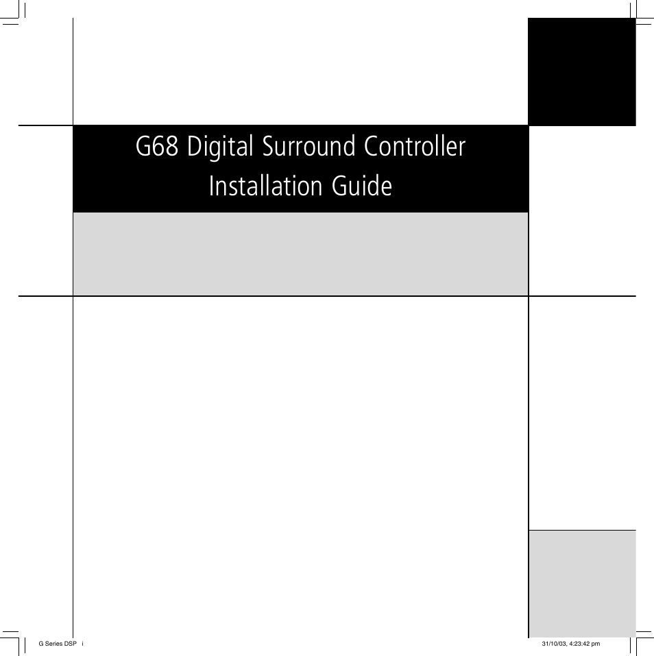Meridian America G68 User Manual | 70 pages