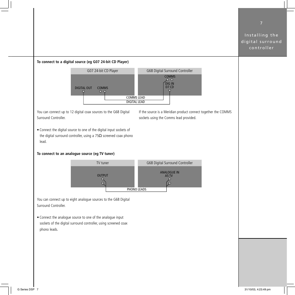 Meridian America G68 User Manual | Page 11 / 70