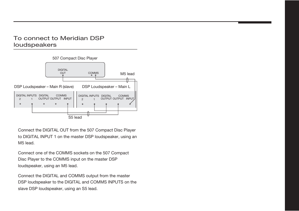 Meridian dsp loudspeakers, connecting to | Meridian America 507 User Manual | Page 26 / 39