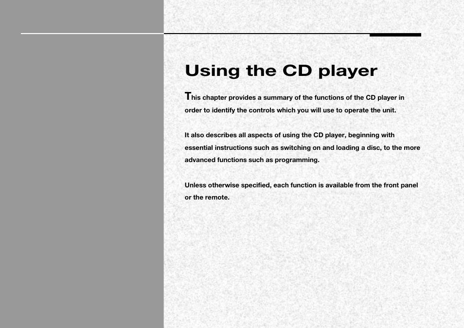 Using the cd player | Meridian America 506 User Manual | Page 10 / 31