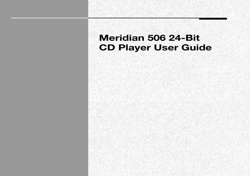 Meridian America 506 User Manual | Page 2 / 31