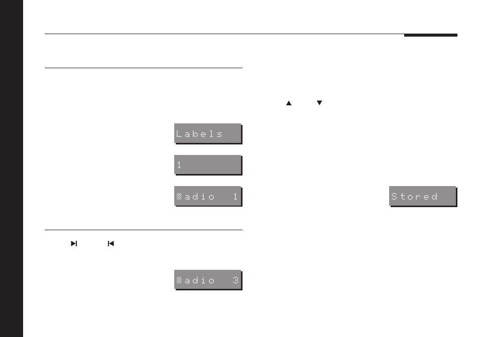 Labels, defining, Labels, Setting up the preset labels | Meridian America 504 User Manual | Page 20 / 32
