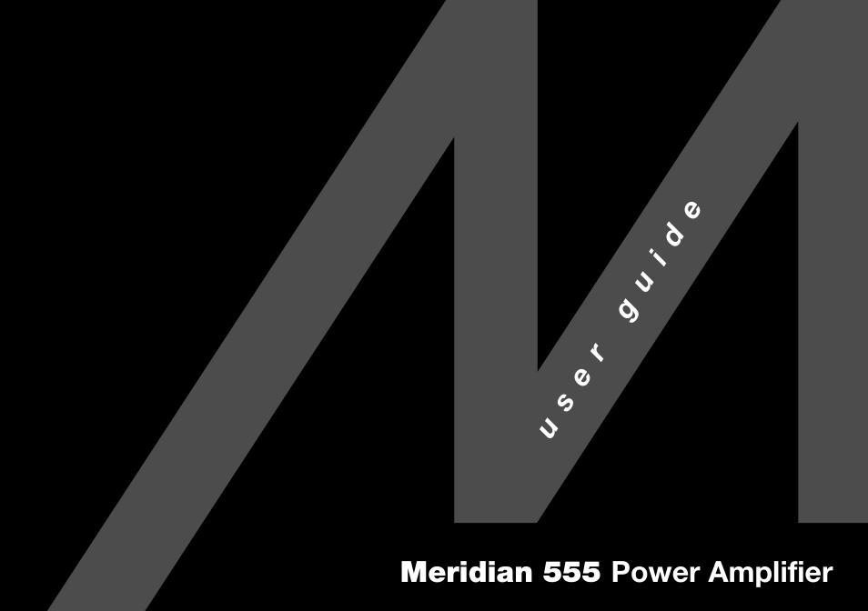 Meridian America 555 User Manual | 20 pages