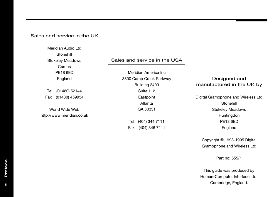 Meridian America 555 User Manual | Page 2 / 20