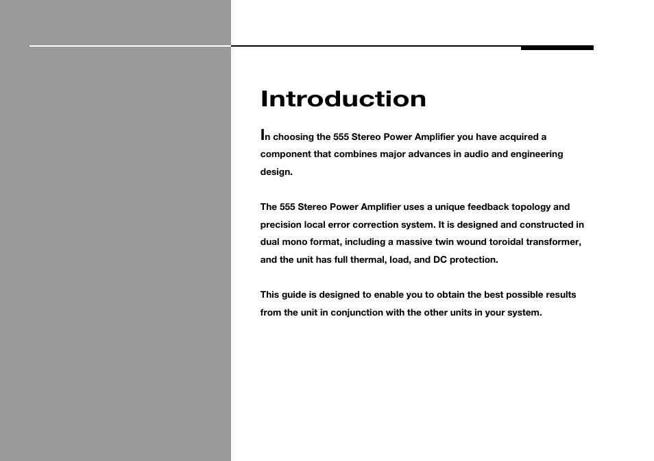 Introduction | Meridian America 555 User Manual | Page 5 / 20