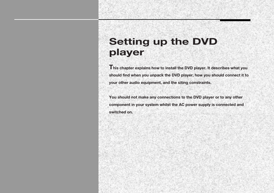 Setting up the dvd player | Meridian America 598 User Manual | Page 58 / 87