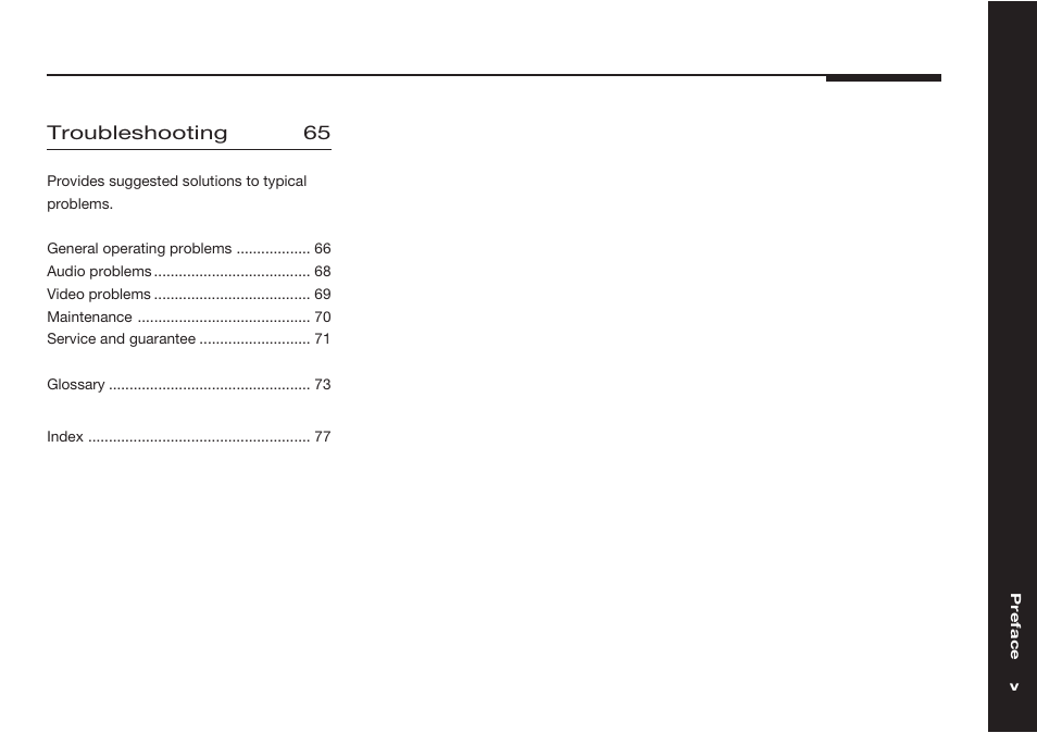 Troubleshooting 65 | Meridian America 598 User Manual | Page 6 / 87