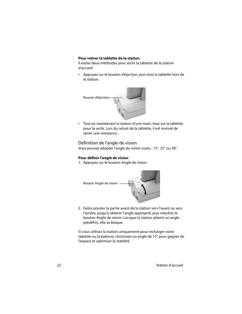 Définition de l’angle de vision | Motion Computing MotionTM C5 User Manual | Page 30 / 78