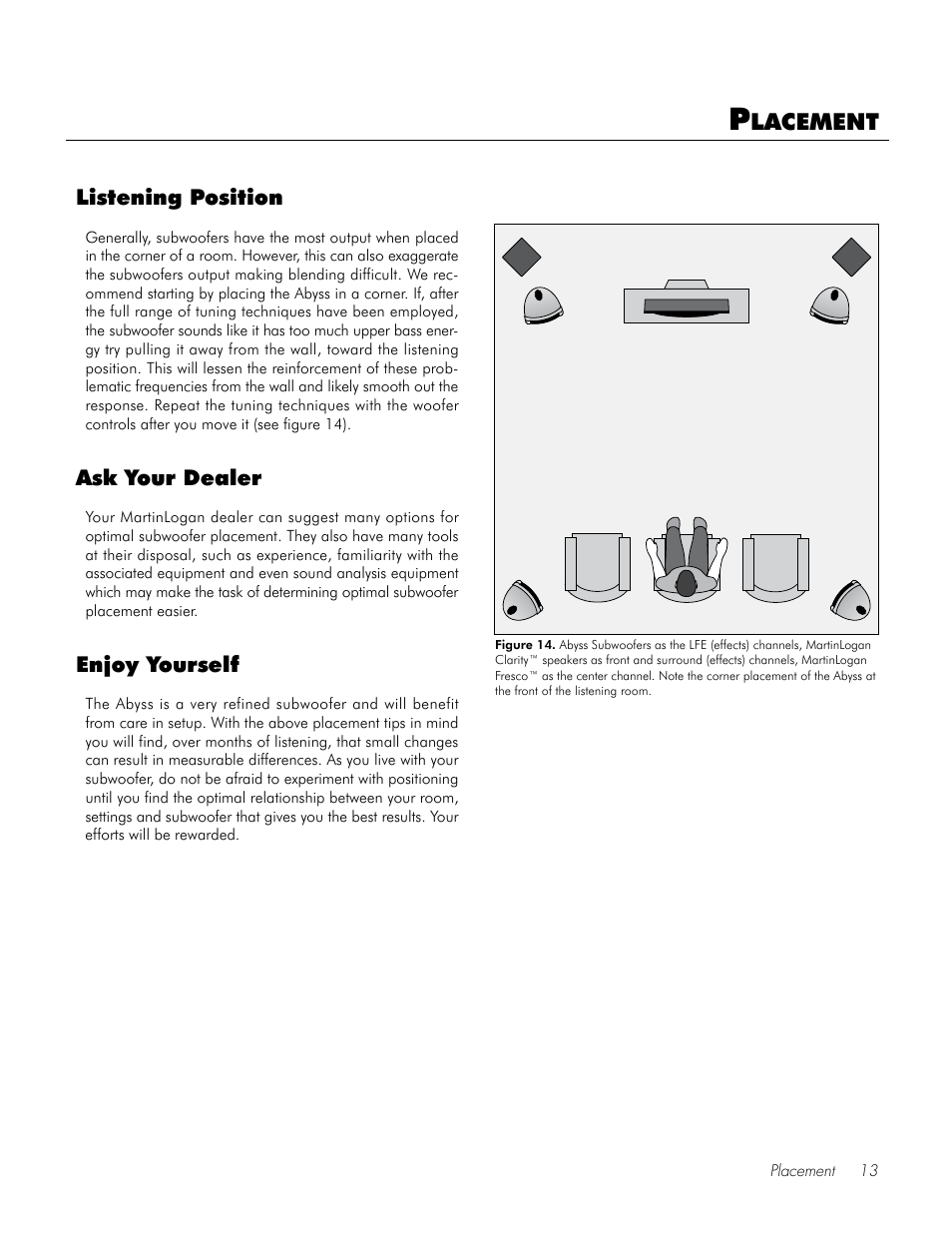 Lacement | MartinLogan Speaker User Manual | Page 13 / 24