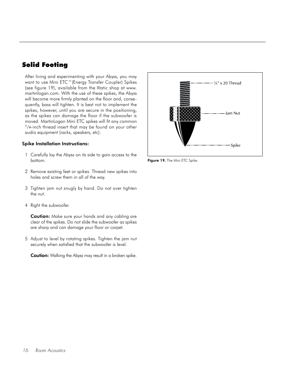 Solid footing | MartinLogan Speaker User Manual | Page 16 / 24