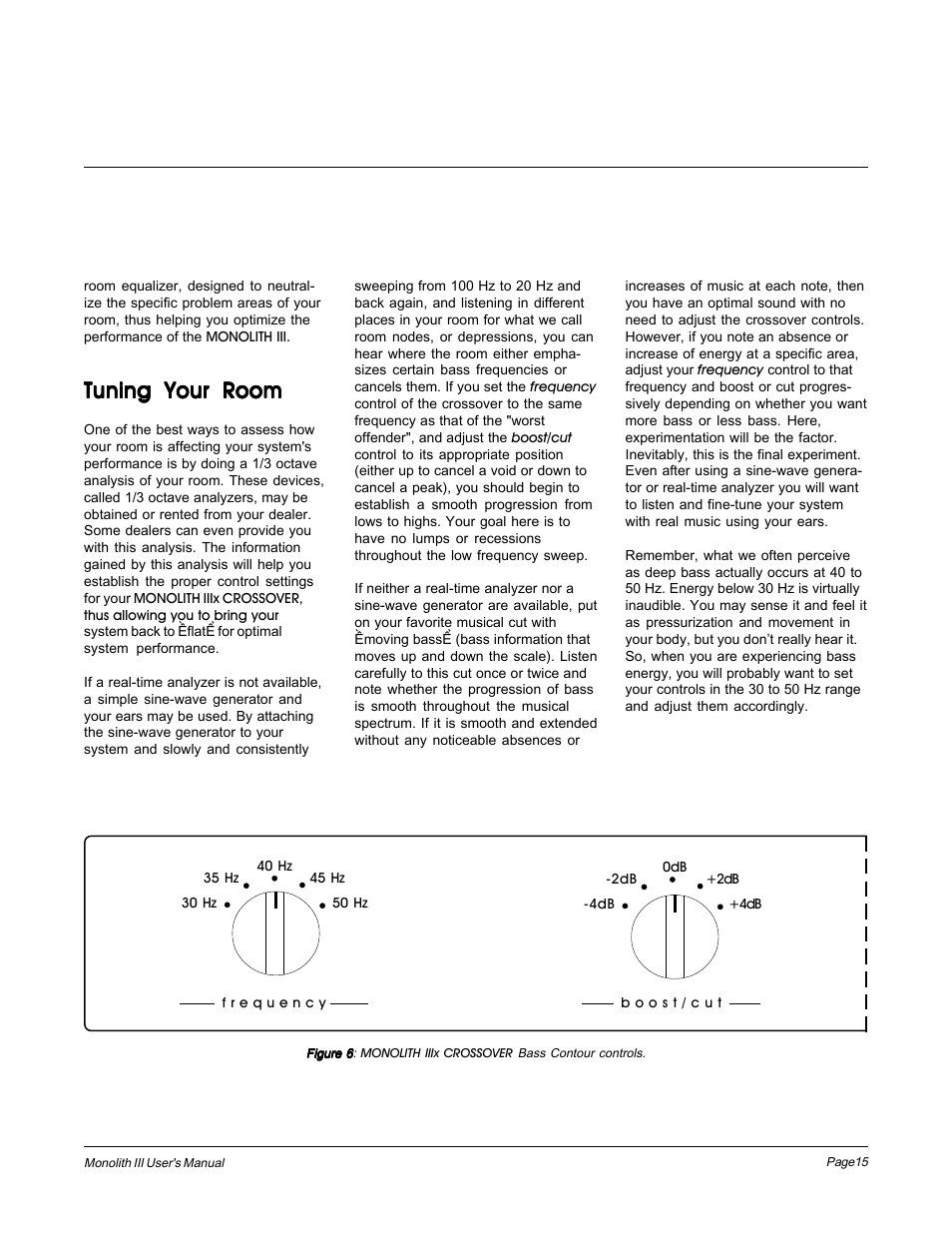 Tuning your room | MartinLogan Monolith III User Manual | Page 15 / 32
