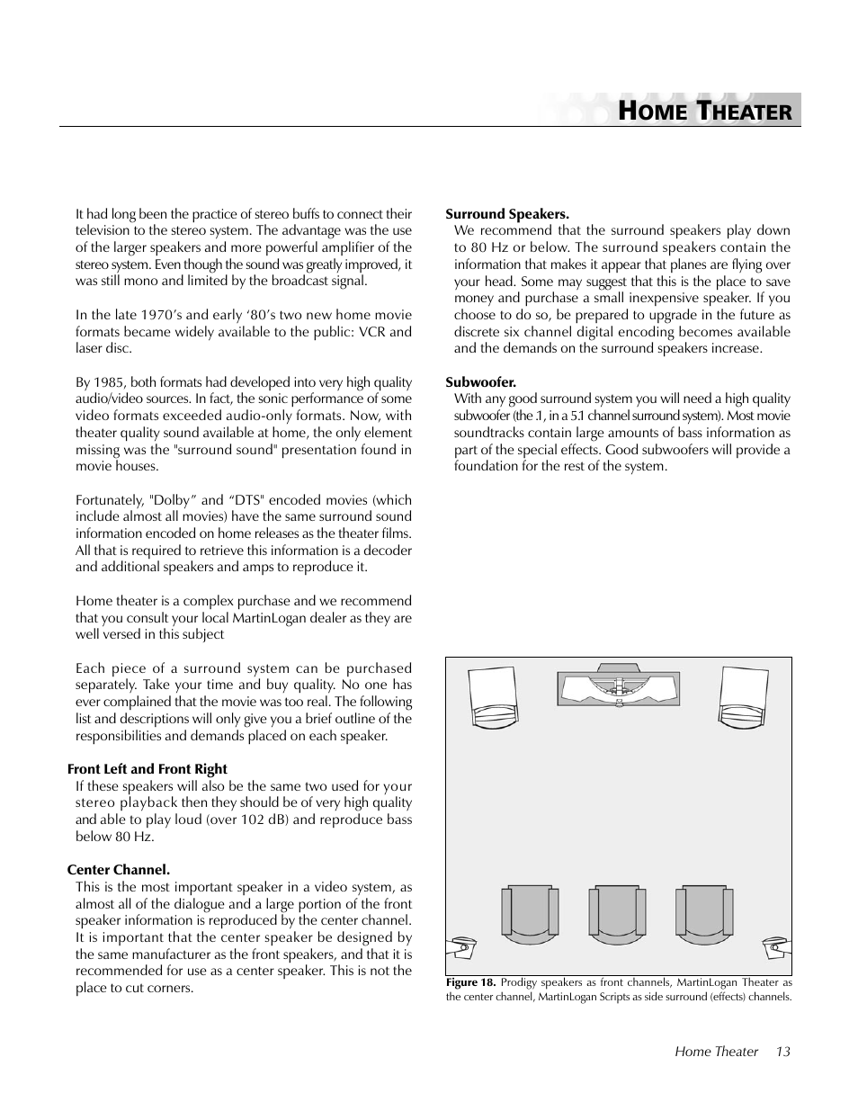 Home theater, Heater | MartinLogan Center Channel speaker User Manual | Page 13 / 24