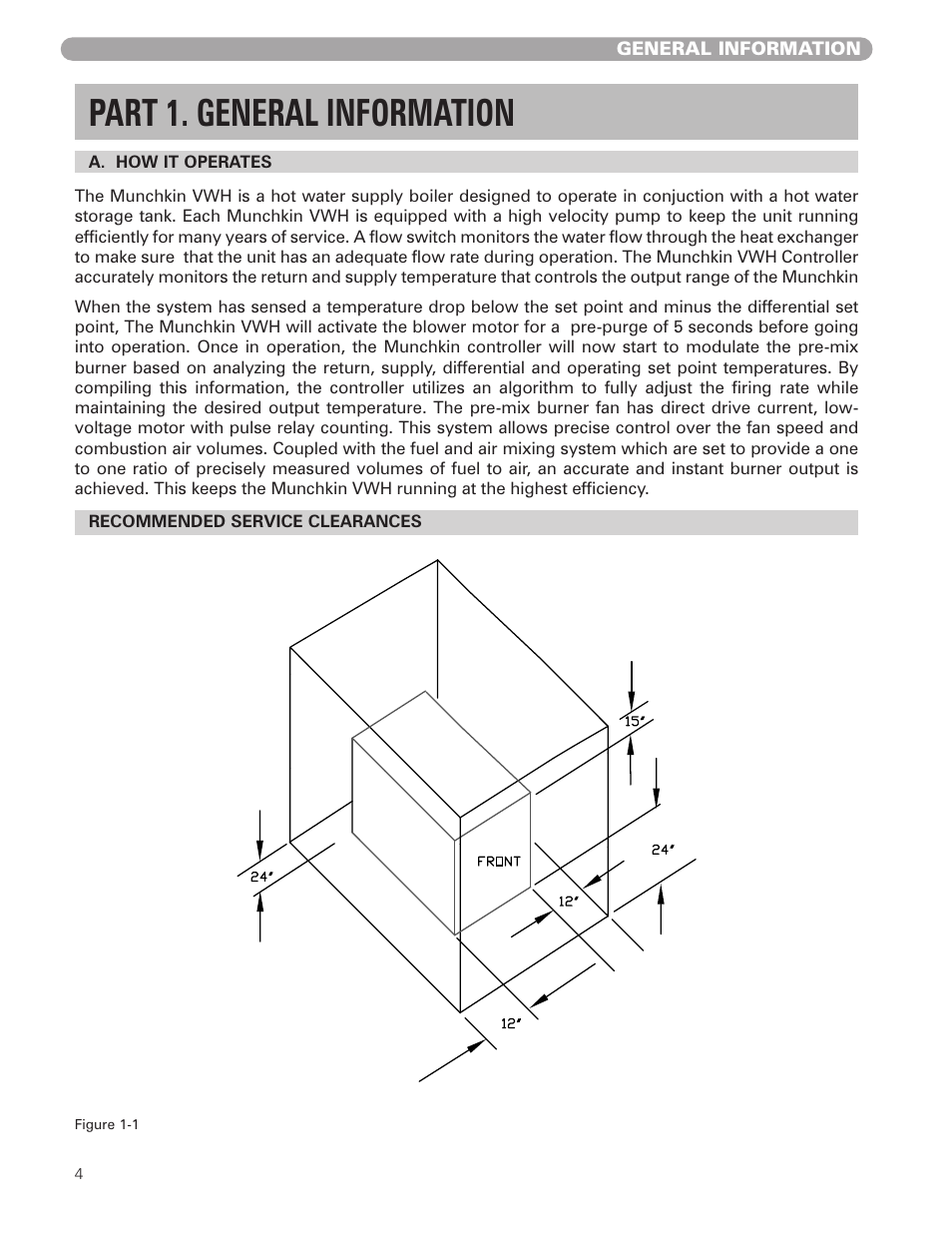 Part 1. general information | Munchkin VWH High Efficiency Hot Water Supply Boiler User Manual | Page 4 / 44