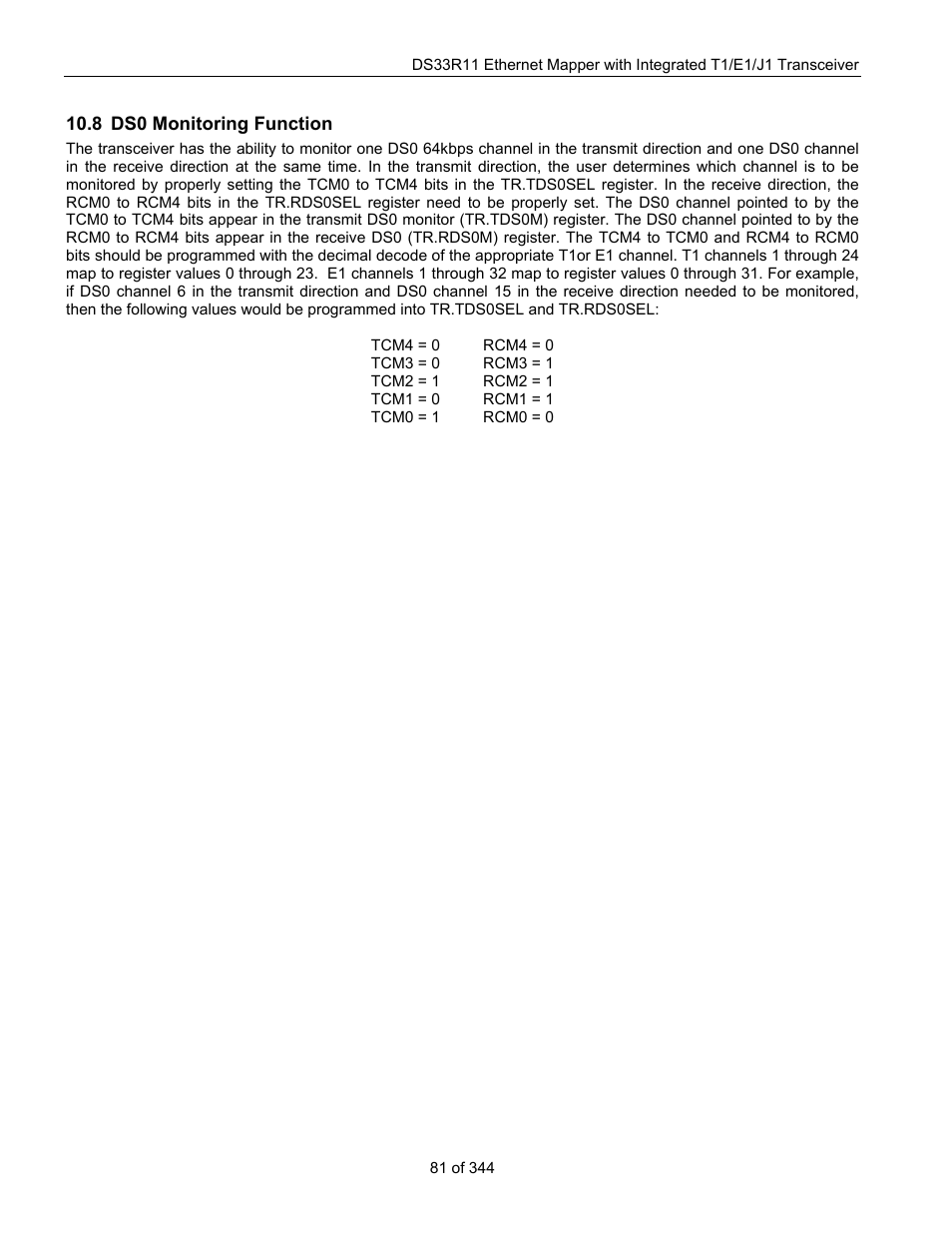 8 ds0 monitoring function, Ds0 m, Onitoring | Unction | Maxim Integrated DS33R11 User Manual | Page 81 / 344
