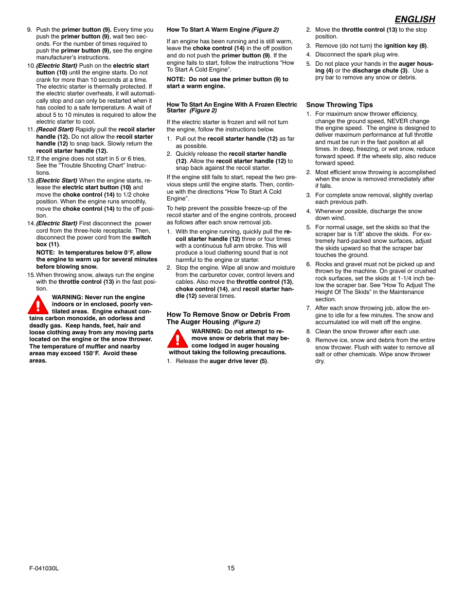 English | Murray 629108x84B User Manual | Page 15 / 52