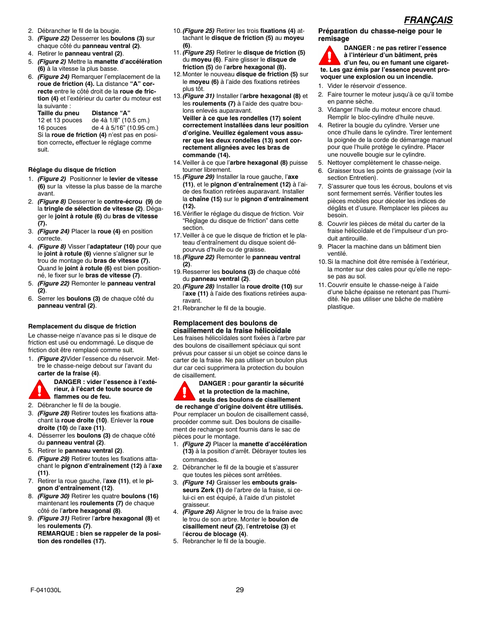 Français | Murray 629108x84B User Manual | Page 29 / 52