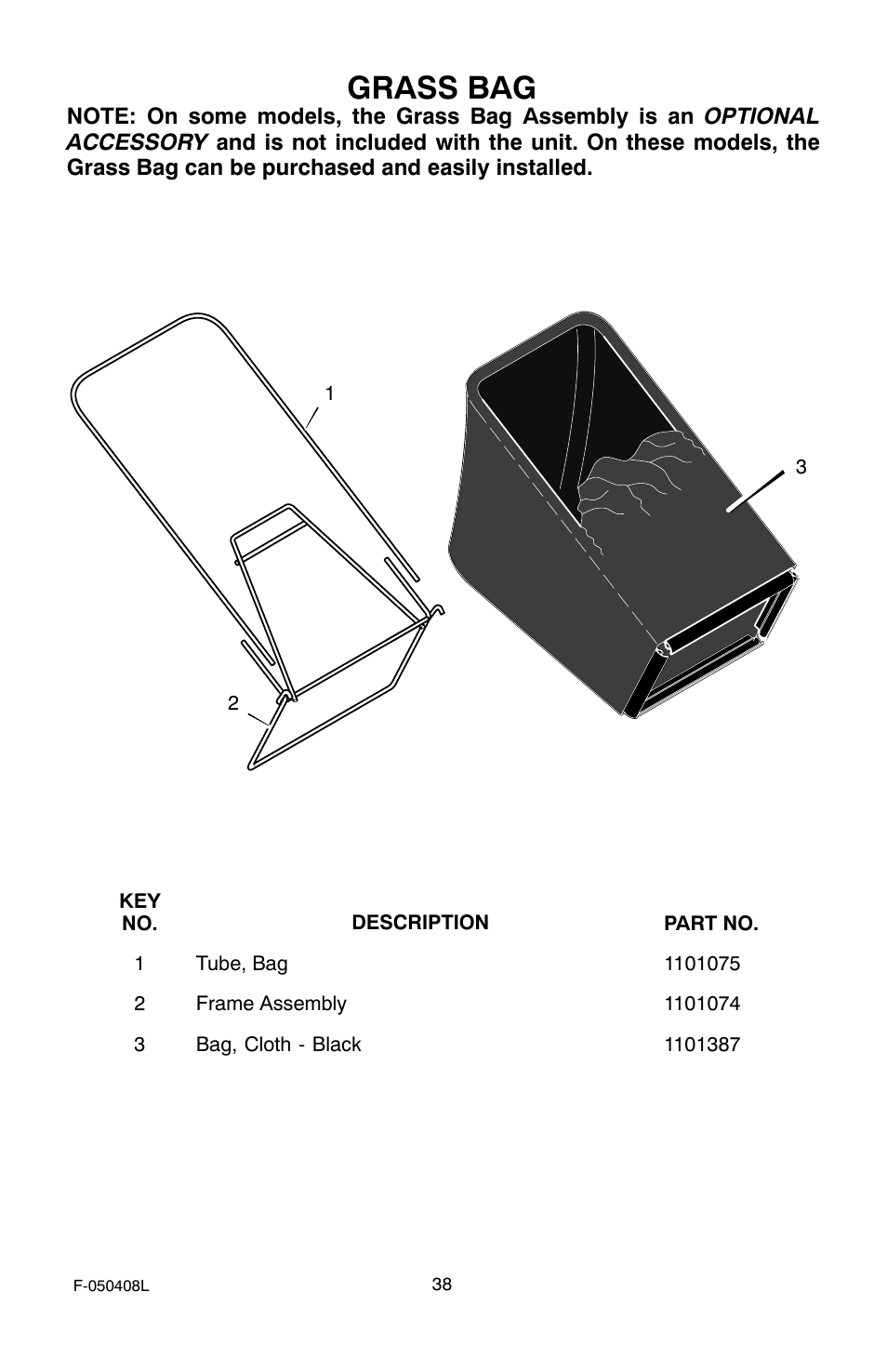 Grass bag | Murray 22" Self-Propelled User Manual | Page 38 / 40