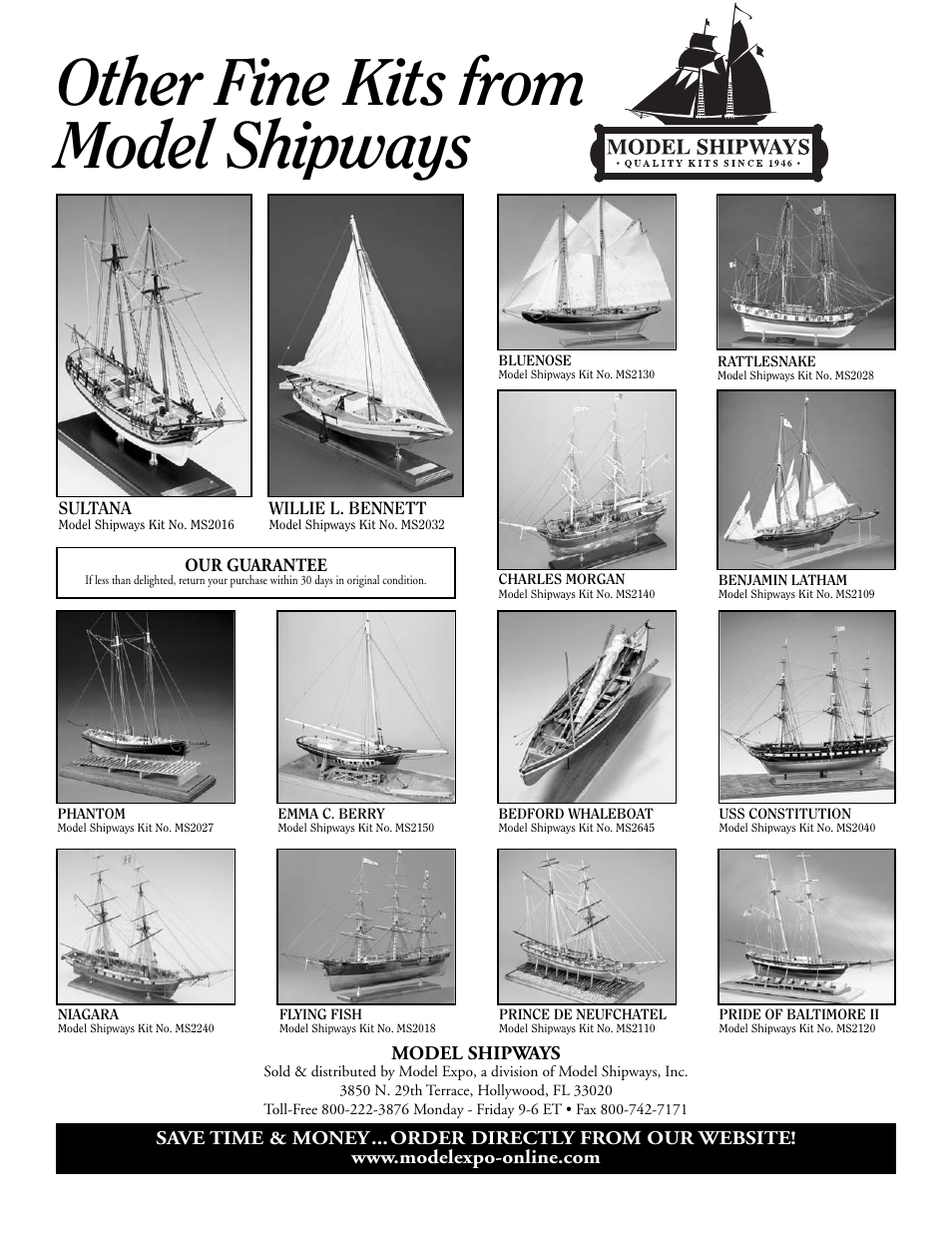 Other fine kits from model shipways, Model shipways | Model Shipways 2003 User Manual | Page 24 / 24