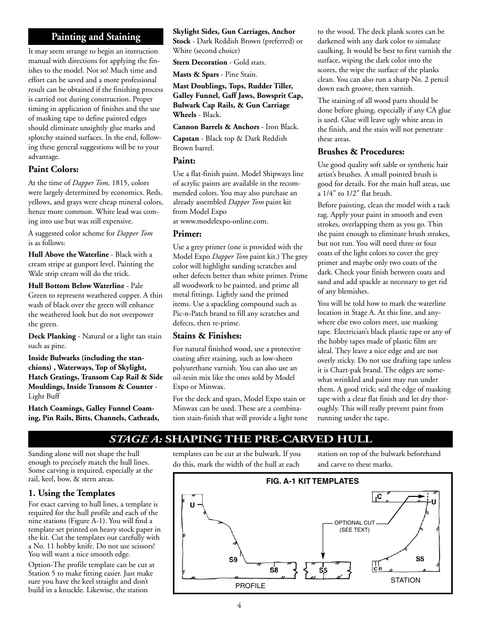 Painting and staining, Stage a: shaping the pre-carved hull | Model Shipways 2003 User Manual | Page 4 / 24