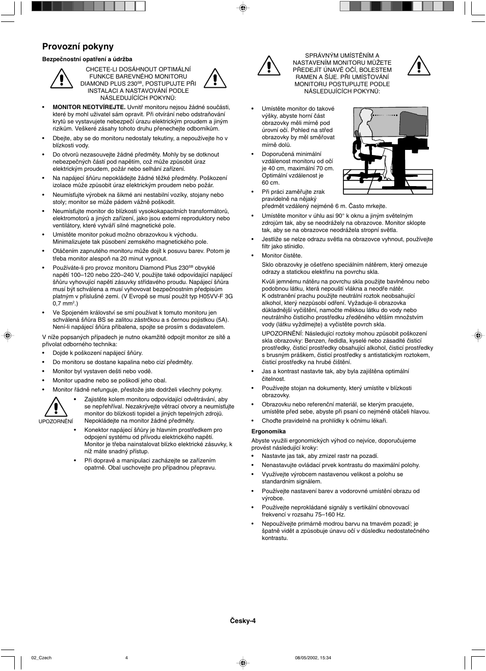 Provozní pokyny | Mitsubishi Motors Diamond Plus 230 SB User Manual | Page 12 / 50